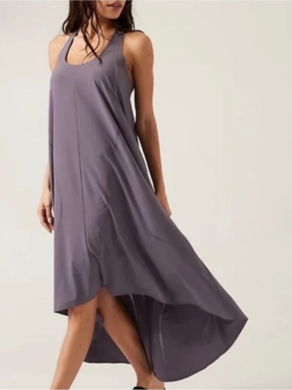 Athleta Presidio Lasercut Midi Dress Size Medium Dusk Violet Purple